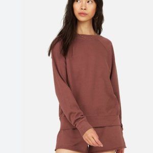Mate The Label Organic Terry Raglan Sweatshirt Plum